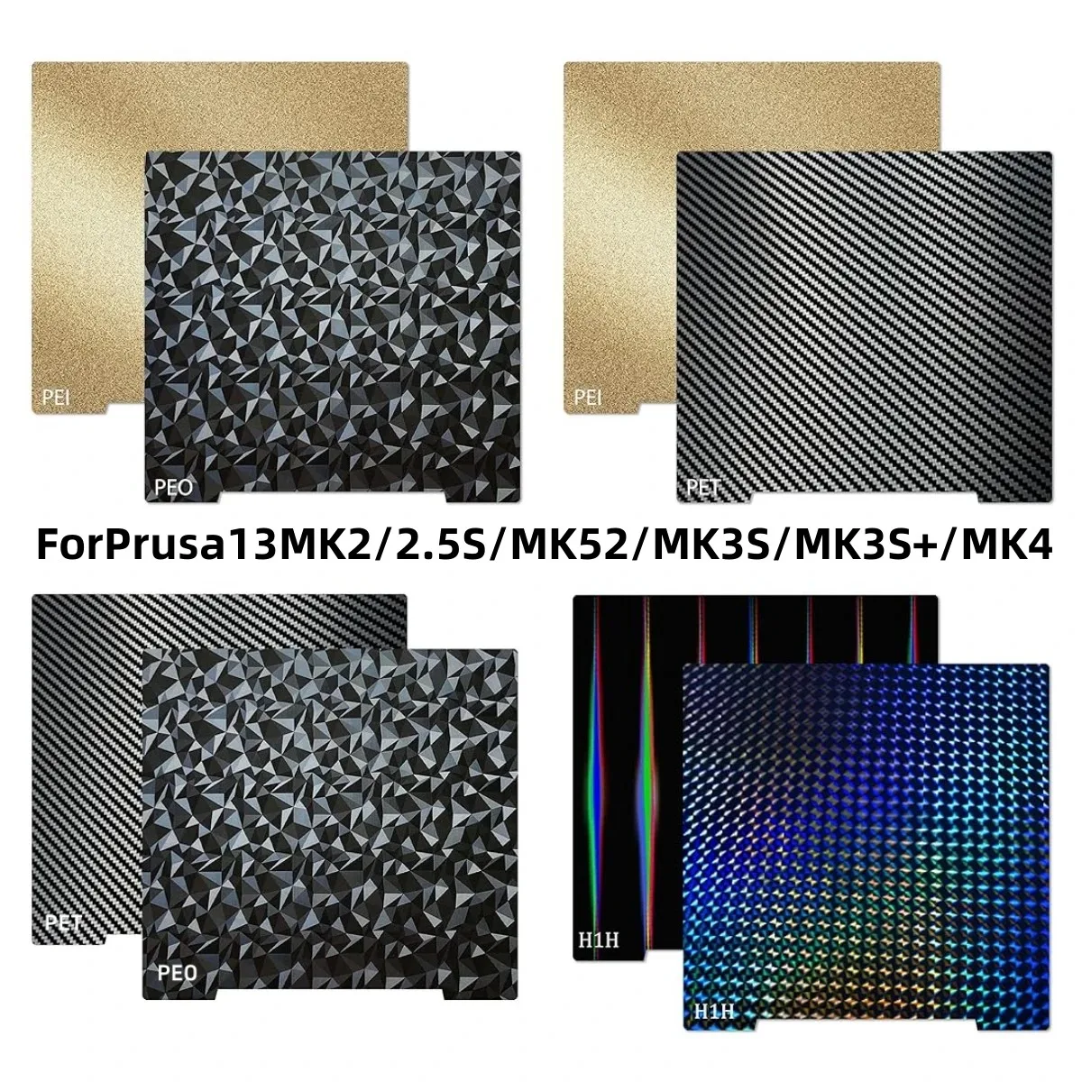 

254x241mm Sheet PEI for Prusa MK3S Carbon Fiber Build Plate H1H Double Sided Spring Steel Plates for Prusa i3 MK2.5S MK3 MK3S+