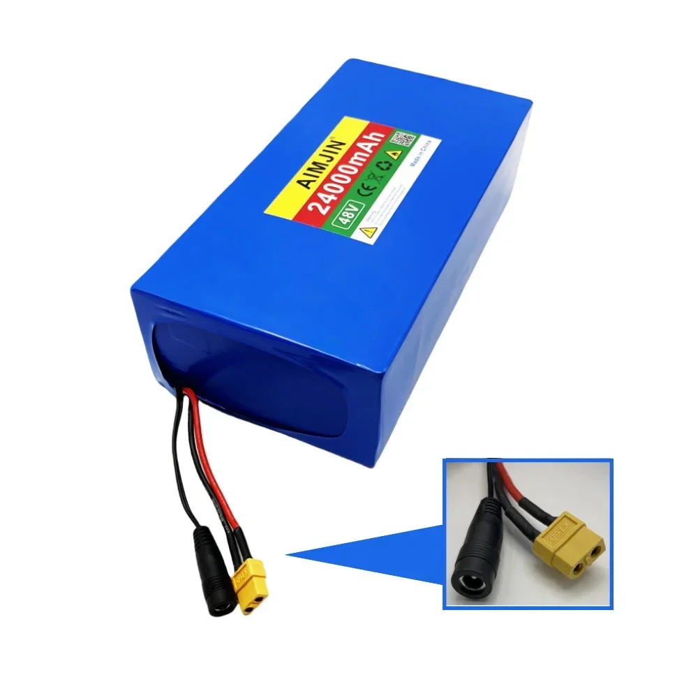24000mAh 48V 13S6P Li-ion Battery Pack for Citycoco Motorized Scooter 2000W Built-In 50A BMS with 54.6V 2A Charger 18650