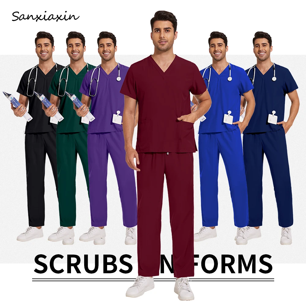 uniformes-de-medico-veterinario-odontologia-e-enfermagem-masculinos-conjuntos-de-farmaceutico-com-cintura-elastica-uniformes-cirurgicos-e-acessorios-medicos