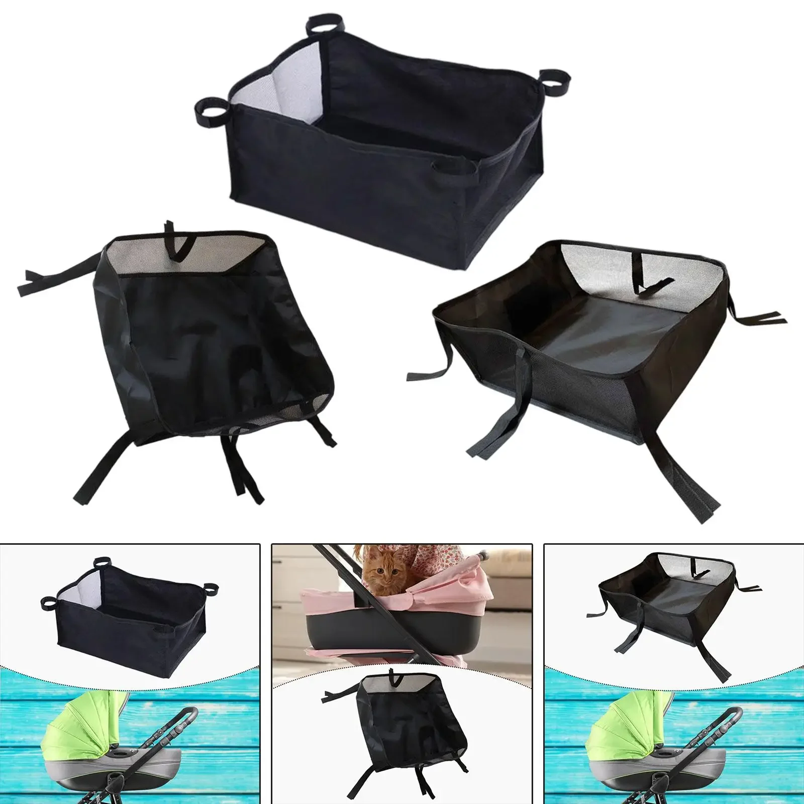 

Pram Pushchair Bag Bottom Universal Stroller Storage Basket Multifunctional Rollator Organizer Pouch For Shopping CupsNice