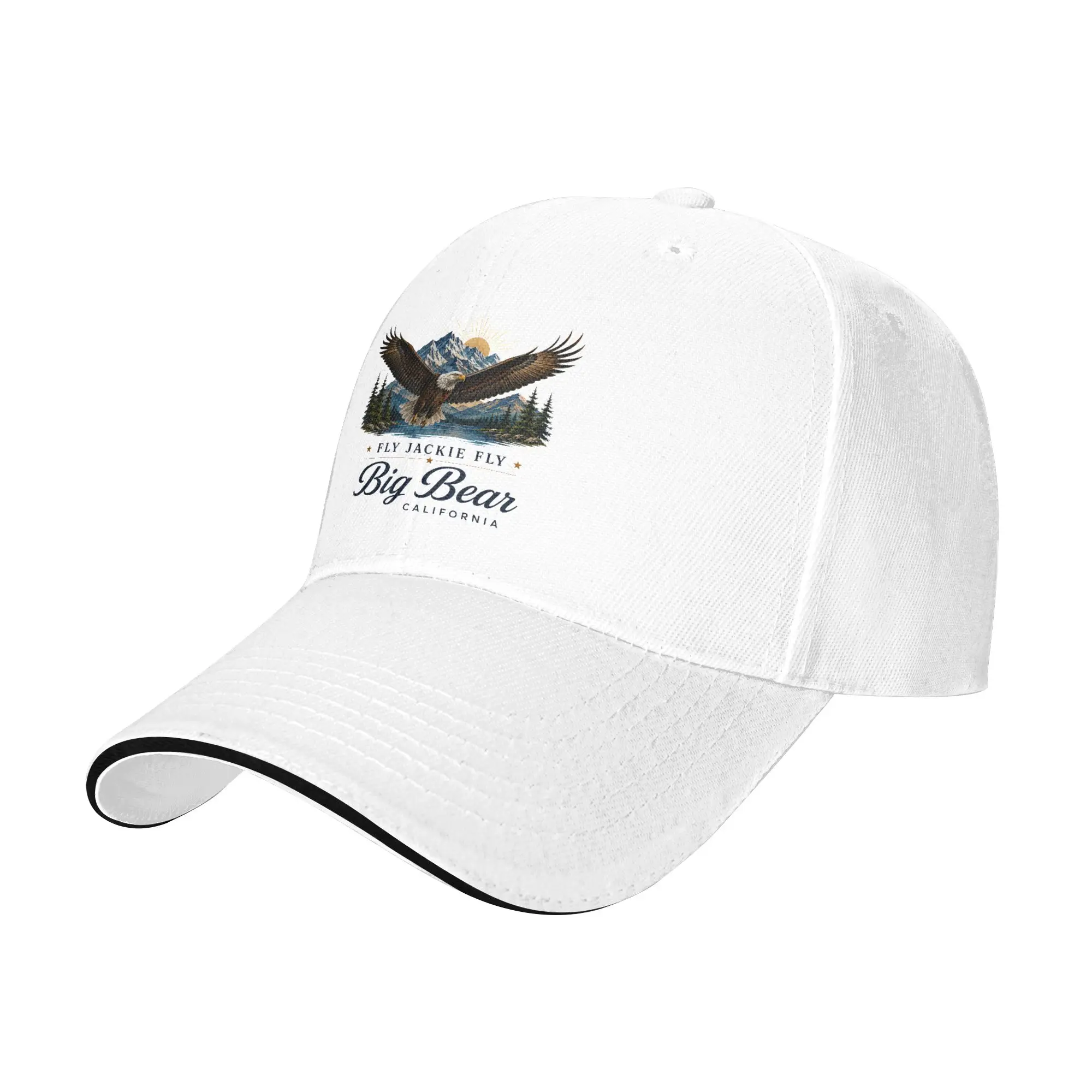 Jackie The Big-Bear Eagle Sandwich Baseball Cap Supports California Wildlife All Seasons Adjustable Sun Cap Sport Workouts Hat