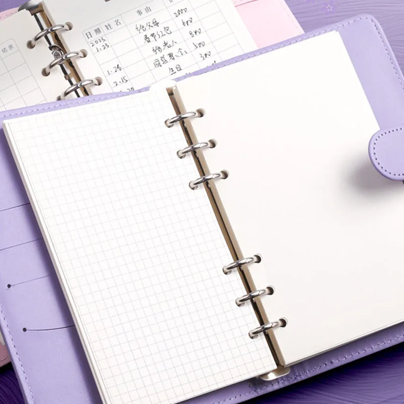 60 Sheets Blank A6 Loose Leaf Refill 6-Ring Binder Inserts for Accounting Notebook Planner, Replaceable Inner Core for Journal image 2