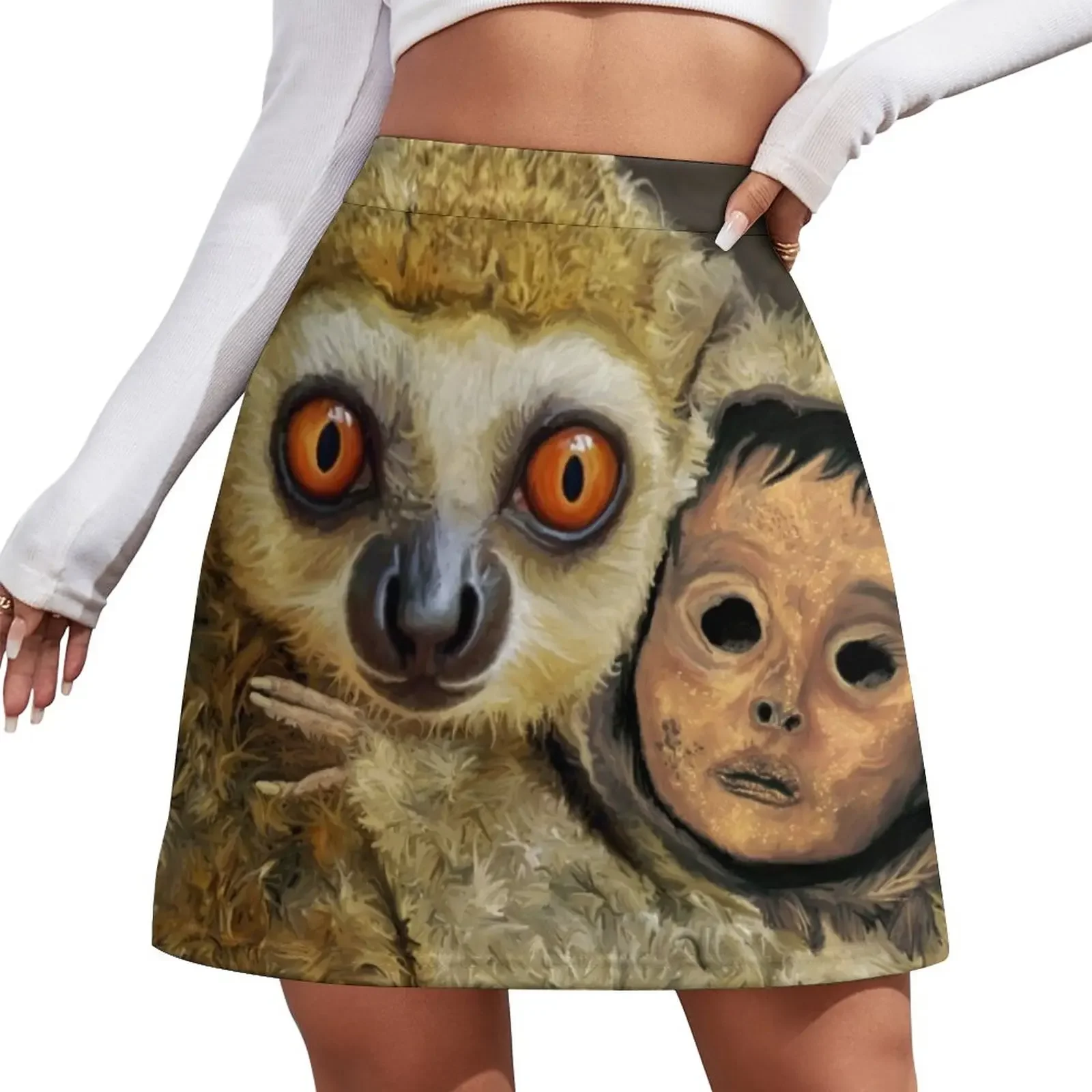 Woolly Lemur and Child Mini Skirt women's golf wear summer short skirt