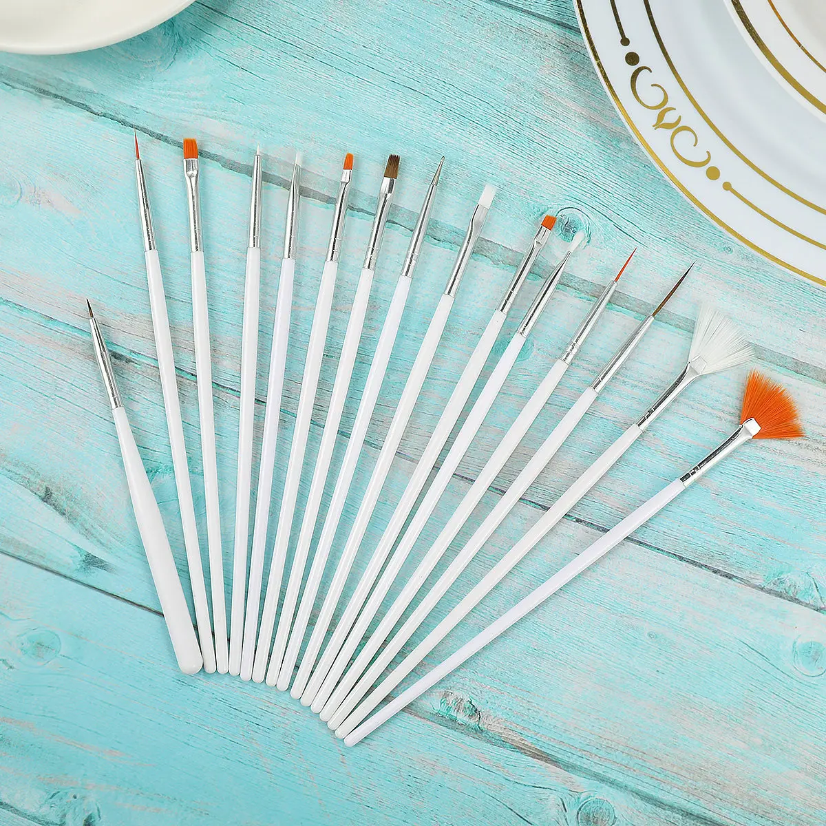 15Pcs Cake Decorating Tools Set Fondant Sugar Craft Pens Brushes with Ultra-Soft Villus Tips for 3D Flower Drawing Smooth