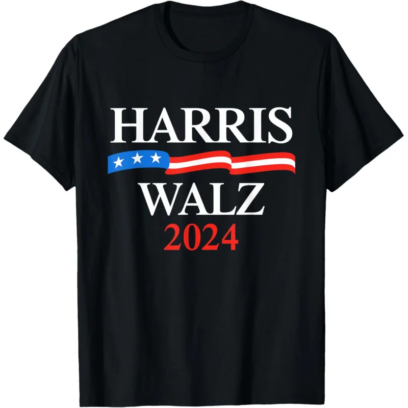 

Футболка Harris Walz 2024, приятная для кожи из чистого хлопка