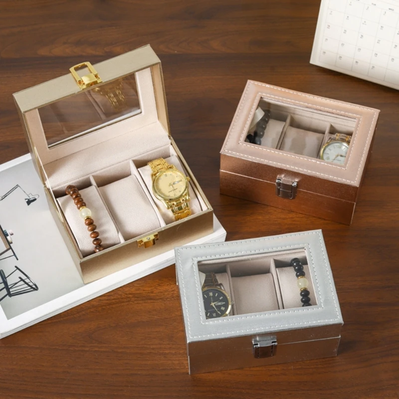 

Elegant Timepiece Jewelry Watch Case Container With Clear Window Dustproof Cover Suitable For Watches Bracelets Storage