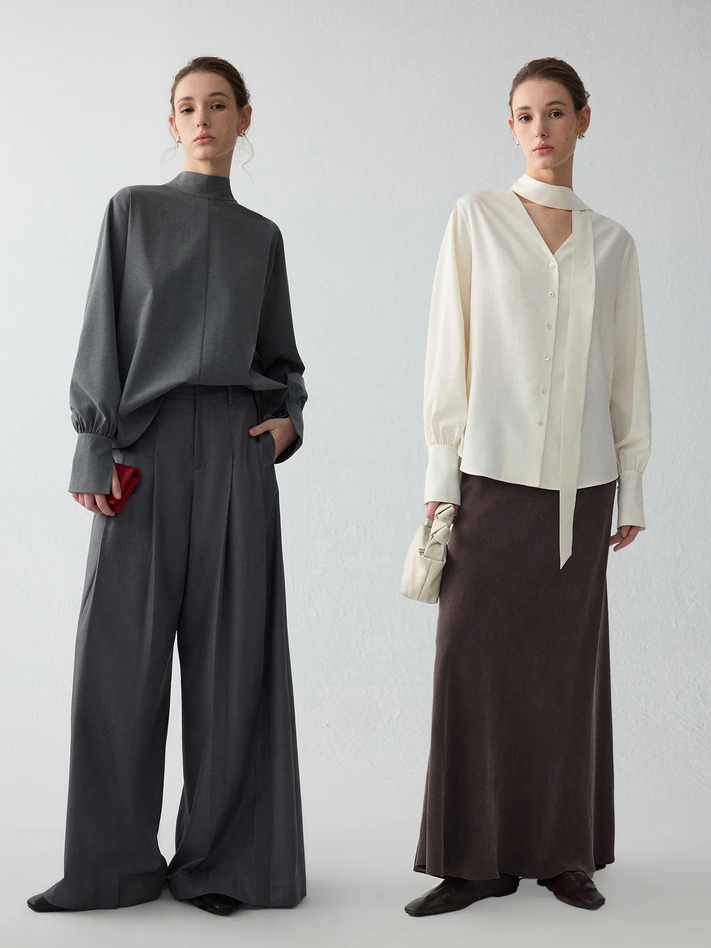 

JANEON High nce Faionable Sa Design Double-Sided Wear Lantern Sve Long Sve Loose Top Women's irt