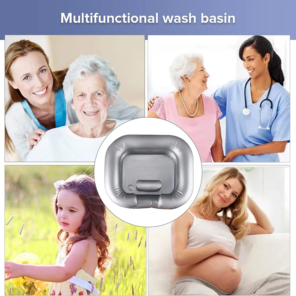 حوض شامبو قابل للنفخ - وعاء شامبو محمول، حوض غسيل للشعر لغسل المجدل وفي حوض المنزل #6