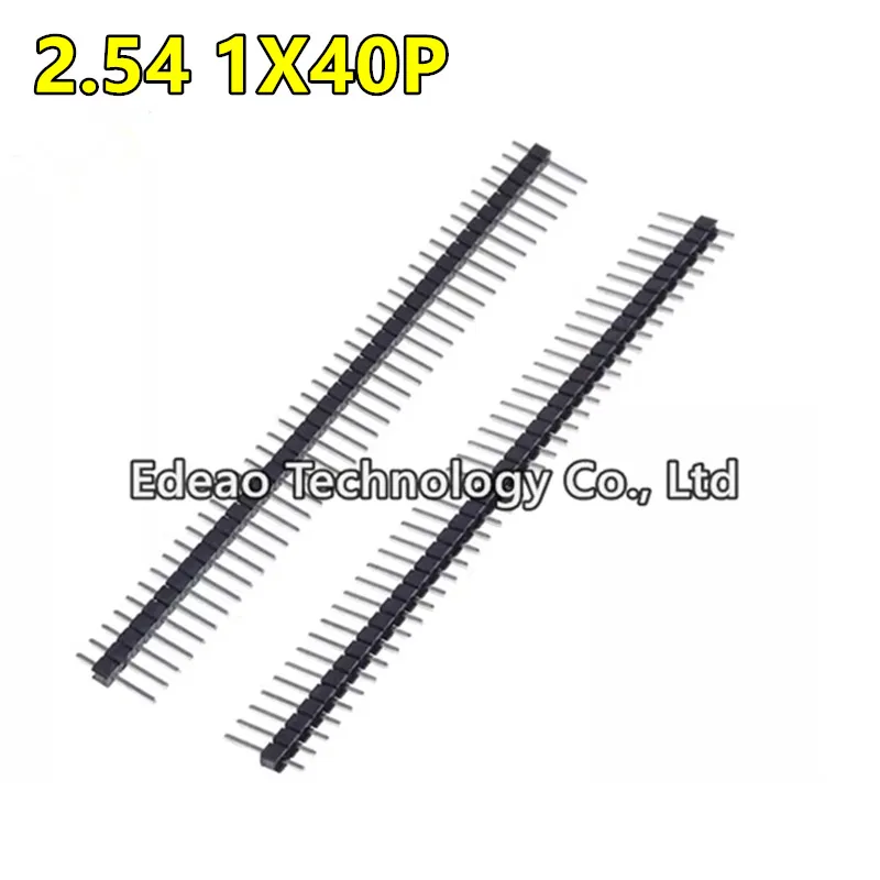 50pcs 2.54 mm Spacing, Single row needle, Straight needle 1x1P/2/3/4/5/6/7/8/9/10/12/20/40P PCB Electronic DIY Kit