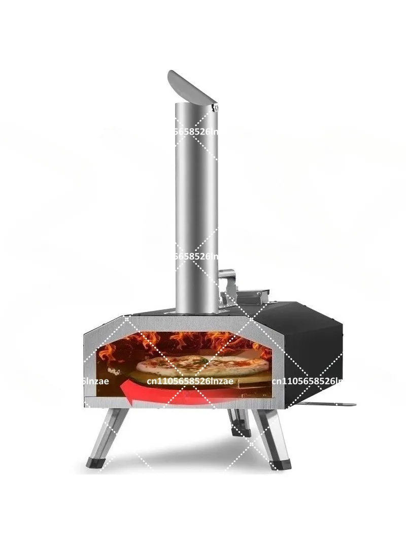 Outdoor Pizza Oven with Manual Rotating Stone, Foldable Portable Pizza Stove for Camping