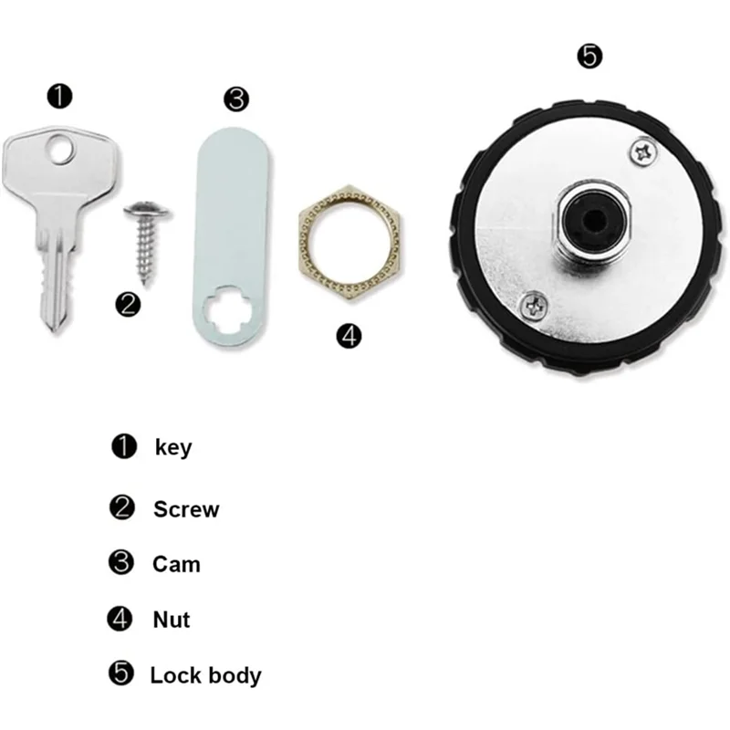 CJSD-4-Digit Resettable Circular Padlock 20Mm Length Password Lock For Furniture Box Locker With Key Password