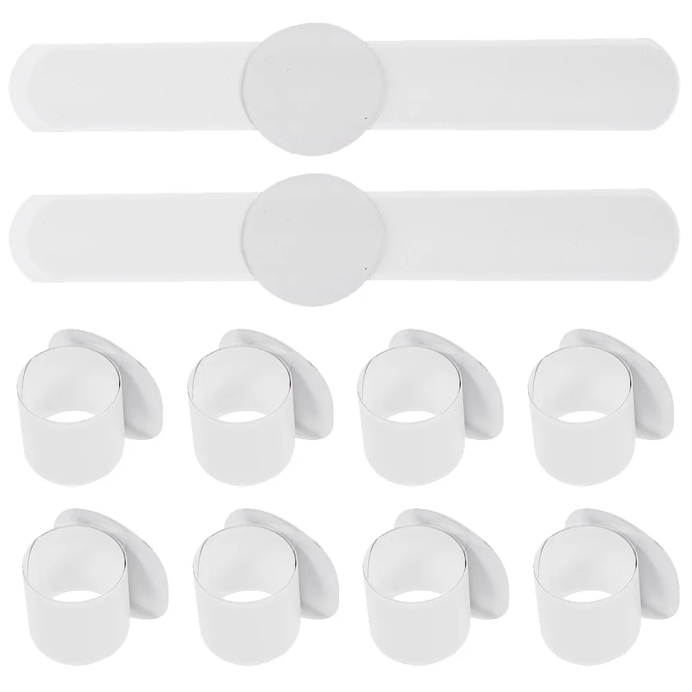

10Pcs White Slap Wristband Blank DIY Snap Bracelet for Crafting Graffiti Party Supplies Unisex Fashion Accessory Lightweight