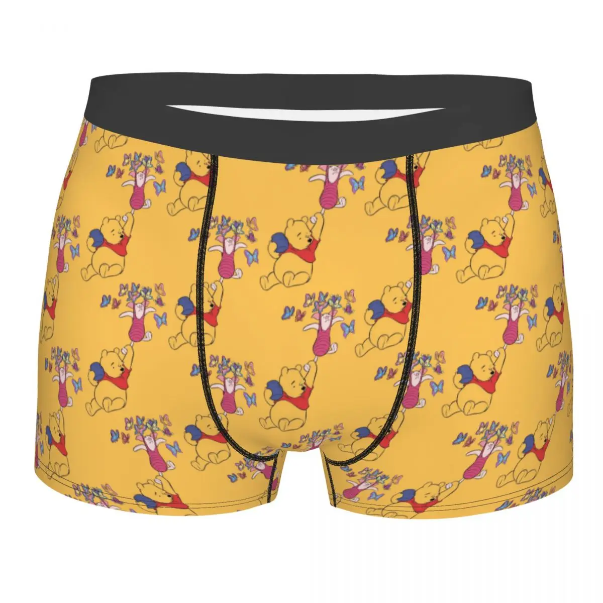 Calzoncillos Boxer con Estampado de Mariposas de la Película Piglet's Big Movie, Ropa Interior Transpirable para Hombre