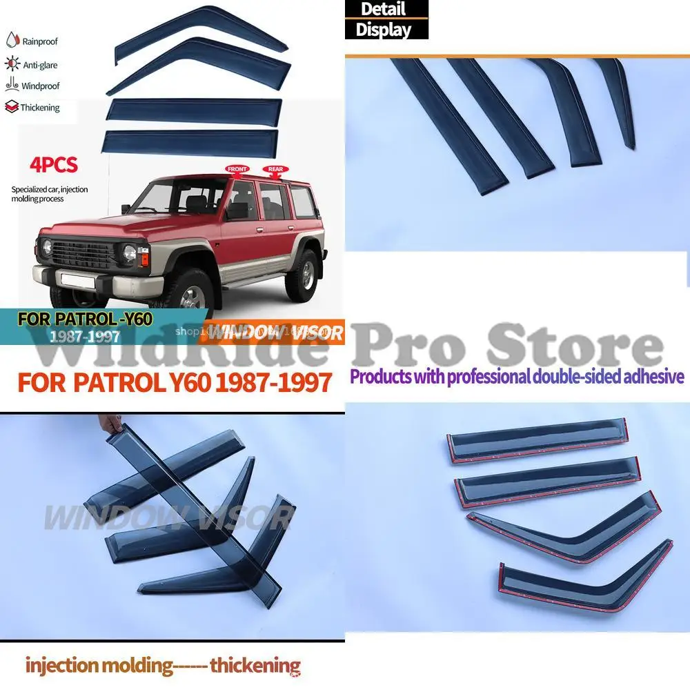

1 set For Nissan Patrol Y60 Window Rain Visor for Nissan Safari Y60