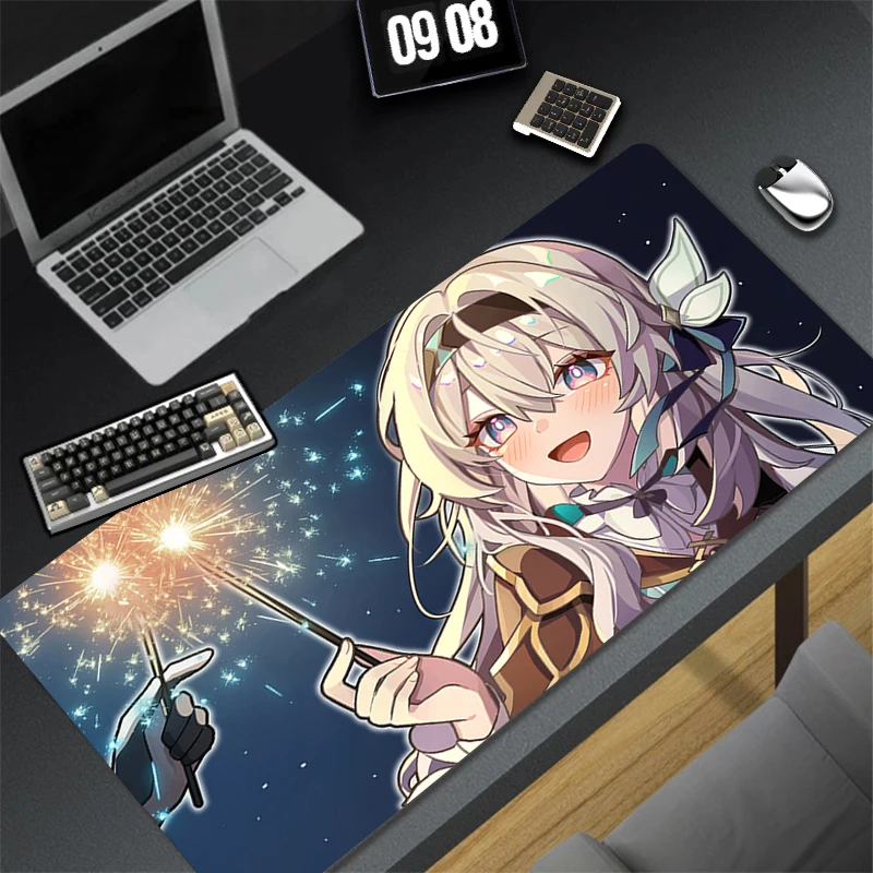 Firefly Honkai Star Rail Mouse Pad Large Anime Gaming Mousepad Laptop Cute Girl Gamer Keyboard Rug Computer Cabinet Desk Mat XXL