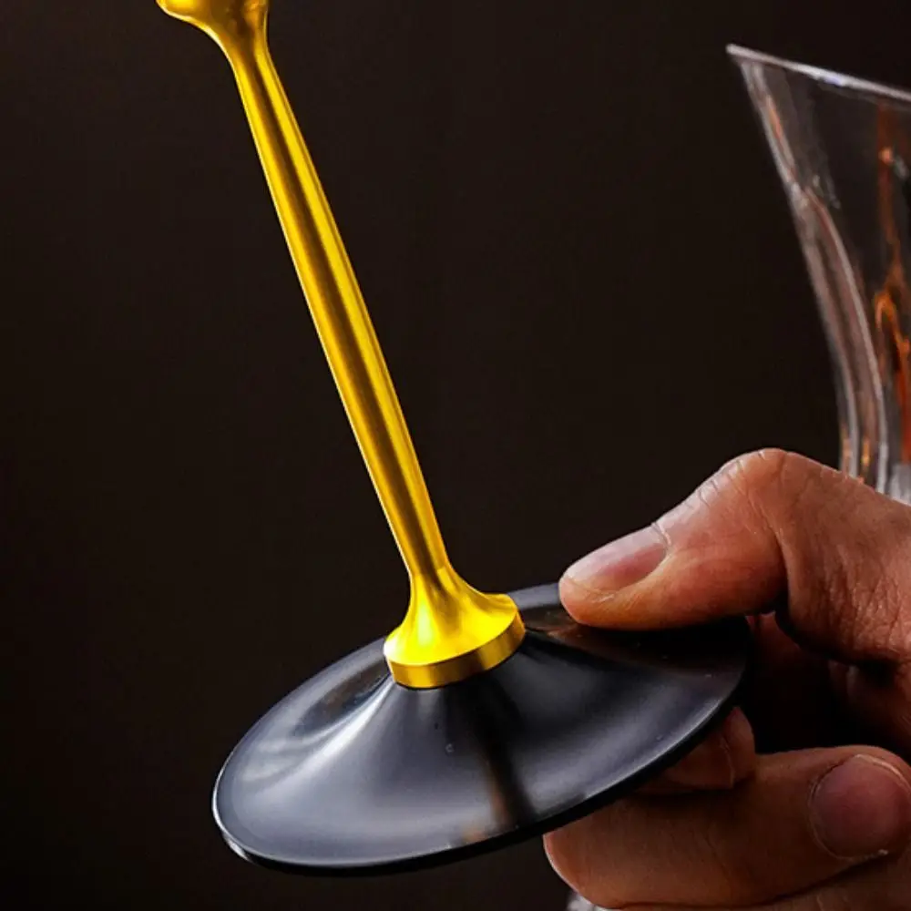 Unique Clear Rotating Glass Wine Glasses 500ml Thickened Base Crystal Goblet Ergonomic Holder Wine Decanter Glass Cup Cocktails