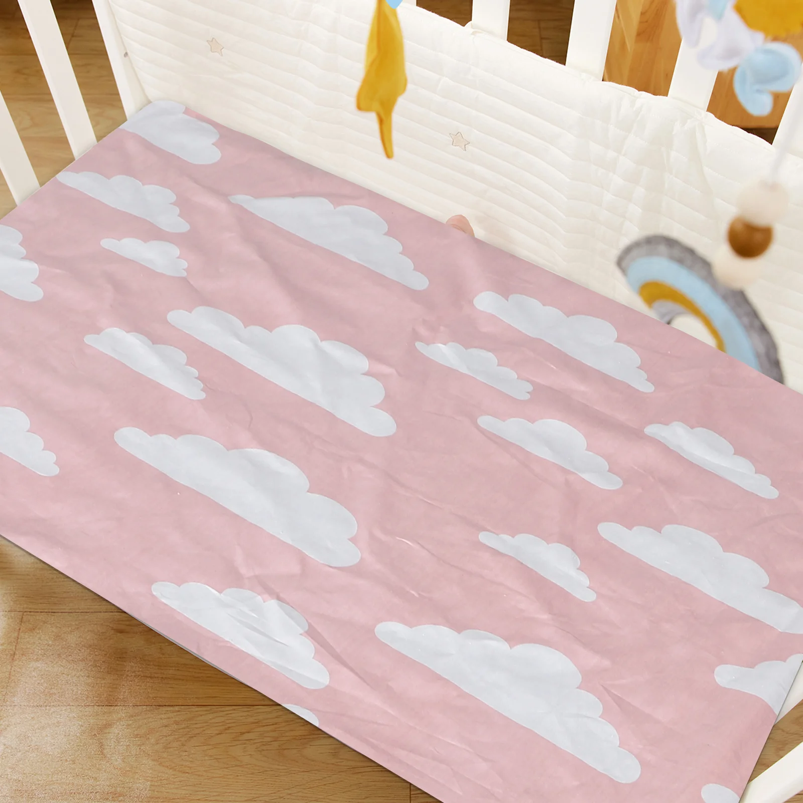 

Простыня для детской кроватки, хлопковая мягкая простыня с мультяшным рисунком, простая установка, дышащая простыня для кроватки для маленьких девочек, матрас, многоразовая кроватка для малышей