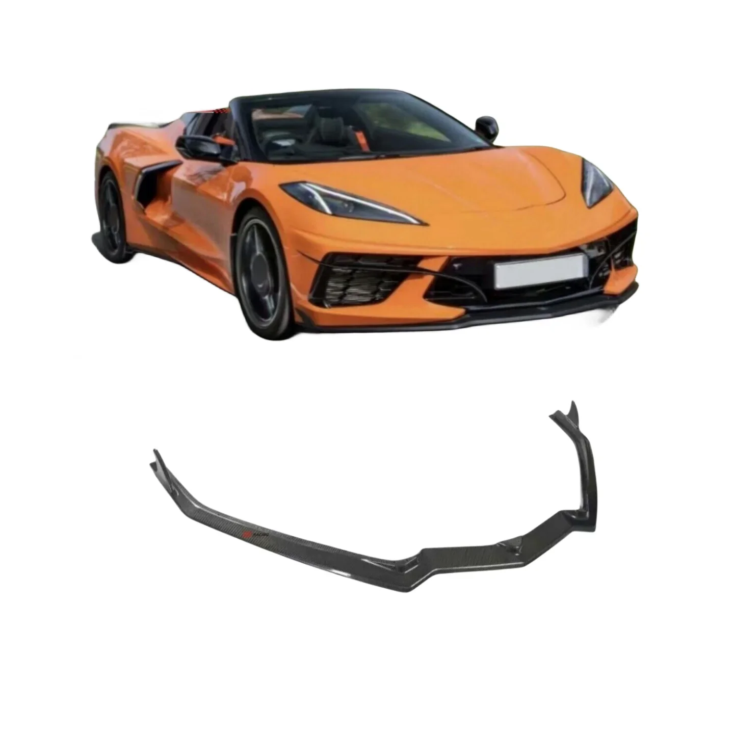 Car Assecories Winglet Carbon Fiber Front Bumper Lip Splitter Bodykit For Chevrolet Corvette C8 Auto Exterior Parts  