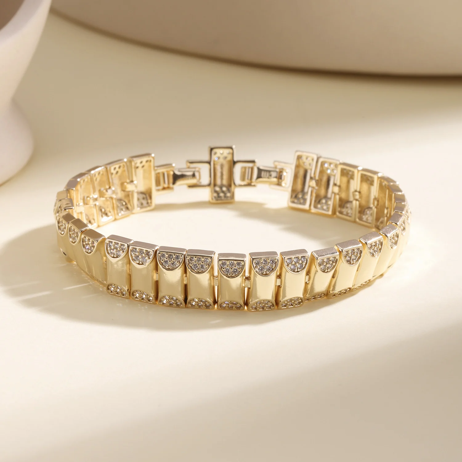 Nidin Neuerscheinung Iced Out Strass Cuban Link Armbänder Hip Hop Bling Kristall Handgelenkschmuck für Frauen Männer Tägliche Party Geschenke – Detail 11