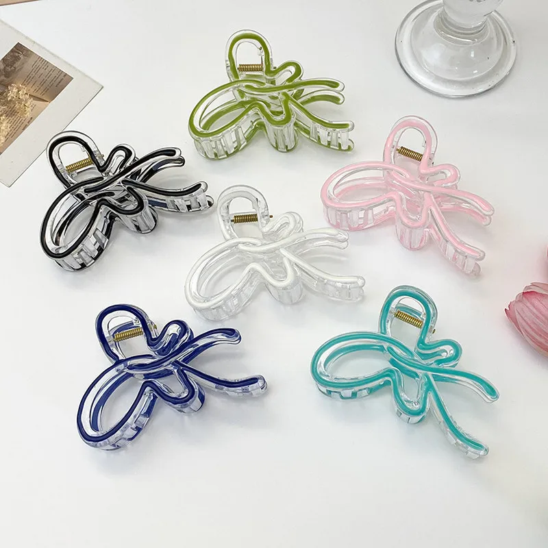 

AISHG Jelly Color Butterfly Hair Claw Clip for Women Korean High-end Temperament Shark Clip Barrettes Girl Hair Accessories