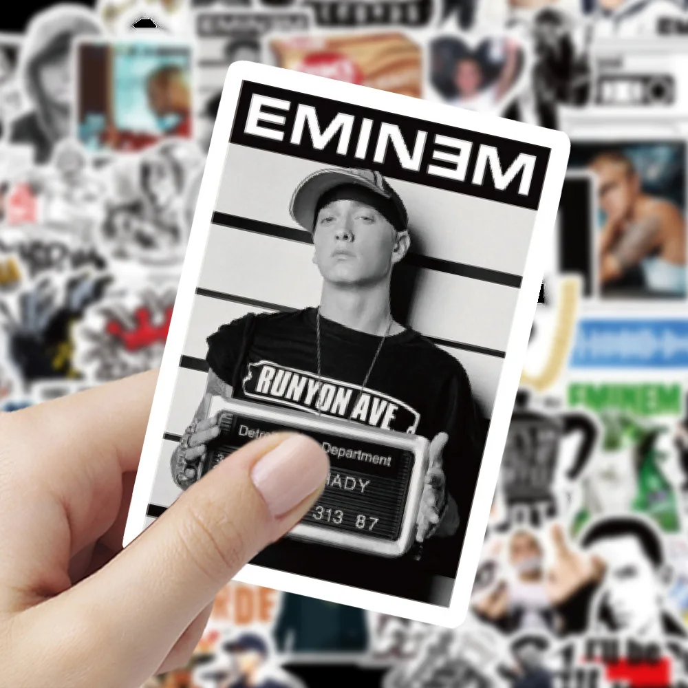 60Pcs Hot Eminem Rapper Stickers for DIY Stationery Motorcycle Travel Luggage Phone Guitar Laptop Graffiti Sticker Cool Decals