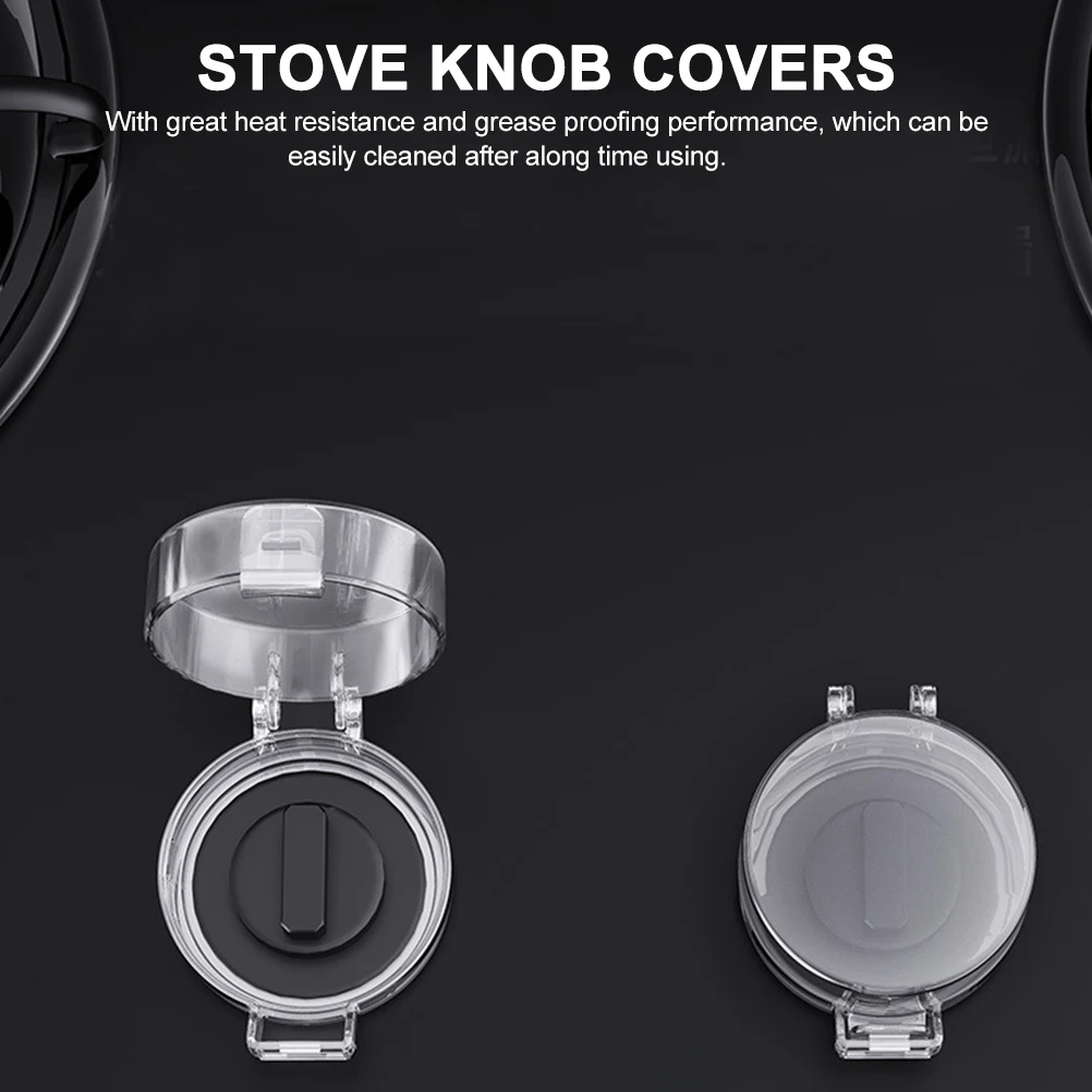 

4pcs Gas Protective Cover Stove Knob Covers Safety Caps Universal Burner Control Guard Transparent Heat Resistant Easy