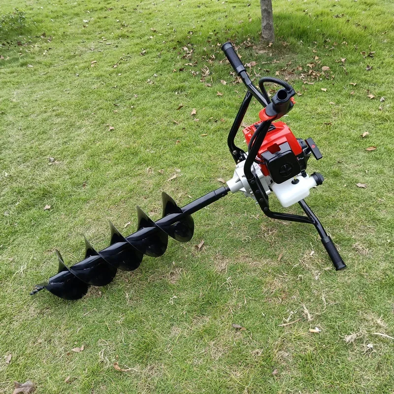 Digger Petrol 48F Two Stroke Double Tree Planting Digging Machine Gas Ground Drill 52cc Ice Drilling Machine