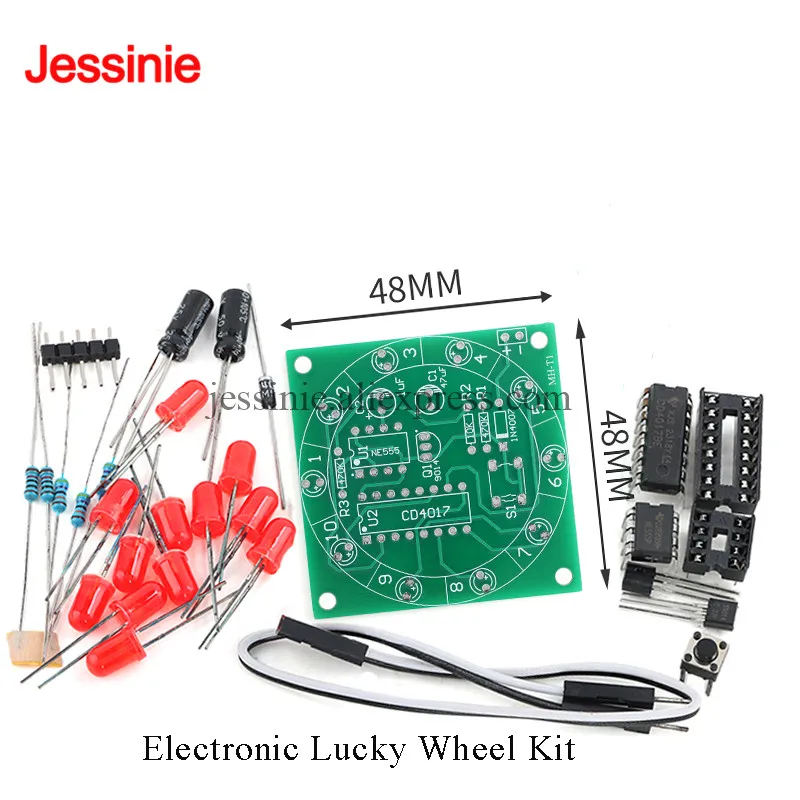 2pcs/1pc Wheel Of Fortune NE555 CD4017 Kit Electronic DIY Bricolaje Trousse Electronica Production Lucky Rotary Suite Components