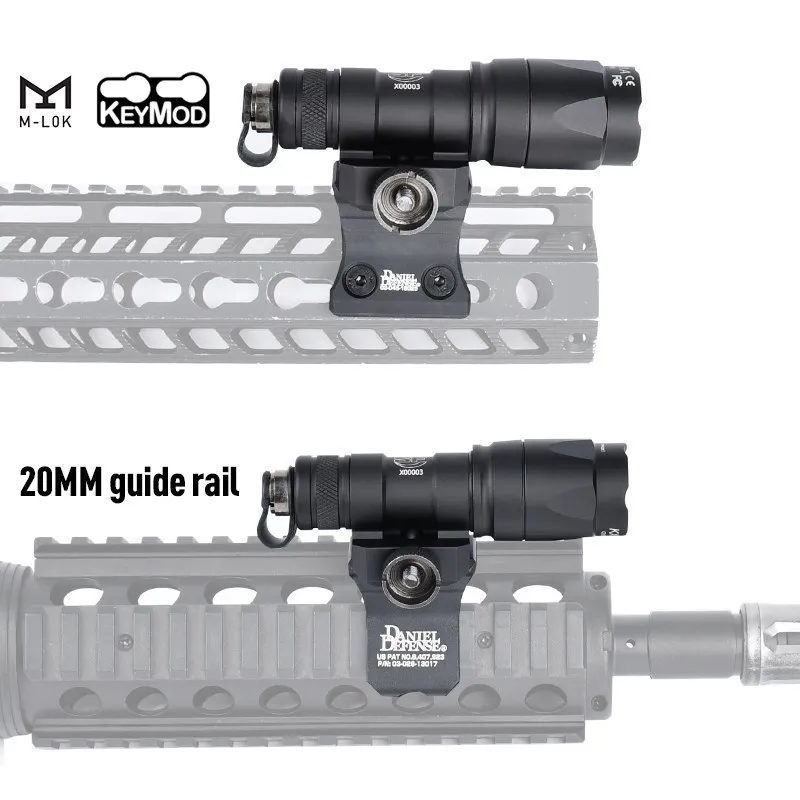 Airsoft Surefir M300 M600 Flashlight DD Offset Mount Fit MLOK KEYMOD 20mm Picatinny Rail SF M600C Hunting Weapon Scout Light Set