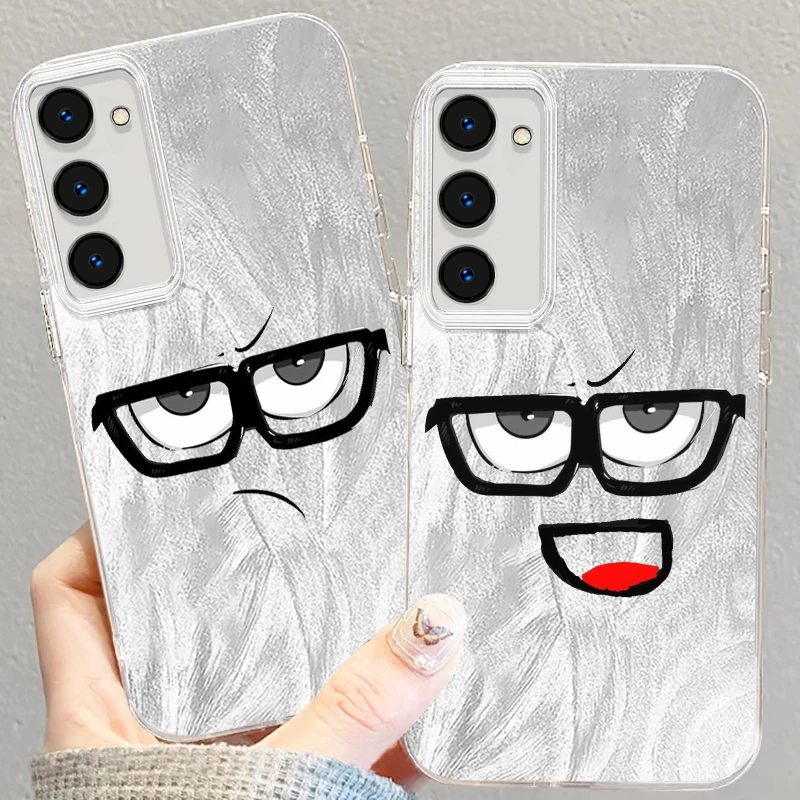 

Eyes Man Humor For Samsung S24 S23 S21 FE Plus Ultra A03 A25 A23 A22 A21S A15 A14 A12 5G Feather Yarn Cover Phone Case