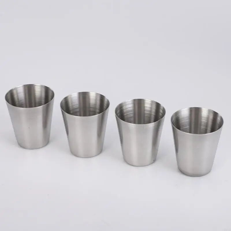 Set Of 4 Stainless Steel Cups for Convenient Outdoor Drinking 30ml Shot Glasses