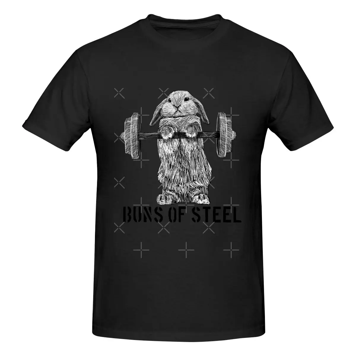 Funny Buns Of Steel (Light) Men's T-shirt Printed Tops are loose and slim fit Women's T-shirts