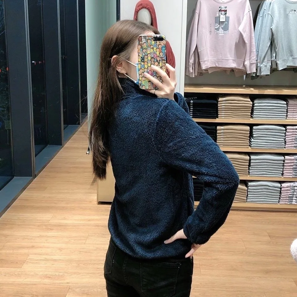 

Winter Full Zip Up Warm Fleece Jackets Mens Fuzzy Sherpa Jacket Thicken Thermal Outdoor Fluffy Coat Zip Pocket Outwear