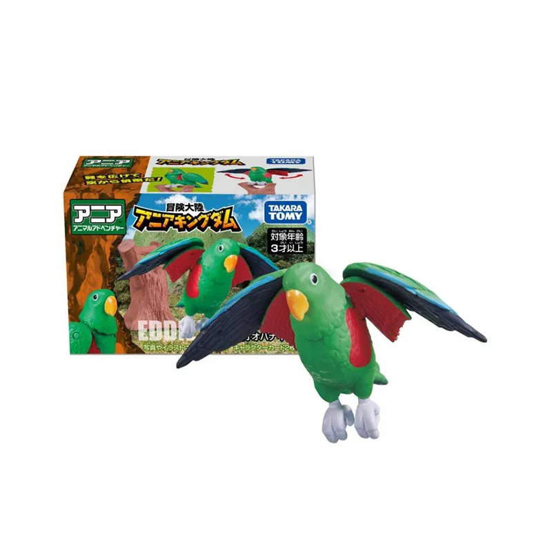 Takara Tomy Adventure Continent Ania Kingdom Series Eddie Moluccan Eclectus Animal Action Figure Collectible Model Boy Toy Gift