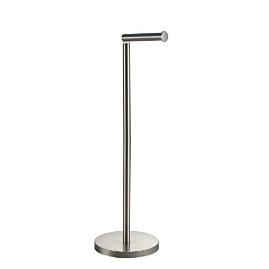 

Toilet Paper Holder Standing On Floor Brushed Nickel Tissue Holder On Floor with Reserve Storage Paper Rolls Free-Standing Roll
