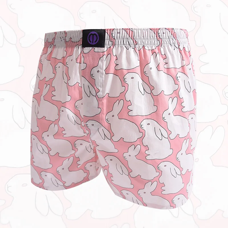 Pink Rabbit Pure Cotton Underwear Pattern For Men And Women Pattern Comfortable Breathable Shorts For Home Leisure