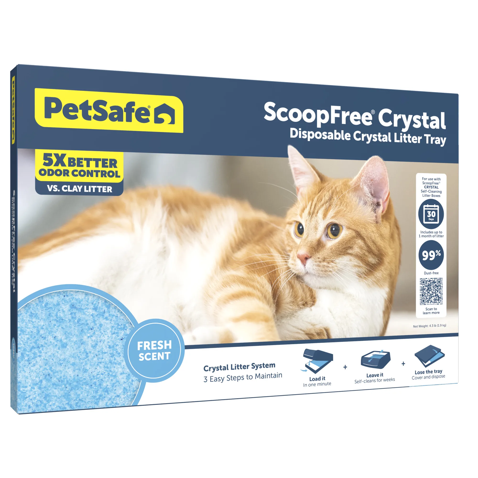 

ScoopFree Crystal Disposable Cat Litter Tray with Fresh Scent Silica Gel Absorbent 1 Unit Blue