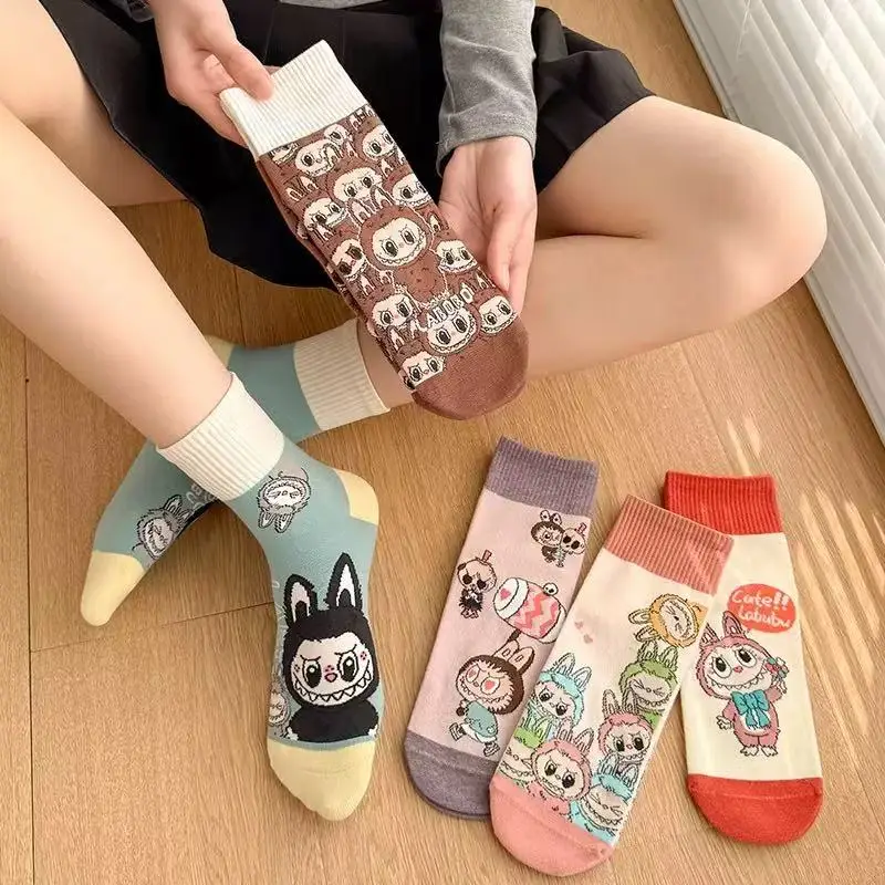 

Labubu cartoon Japanese style long socks for autumn and winter. New arrivals for back to school season/Christmas and holidays
