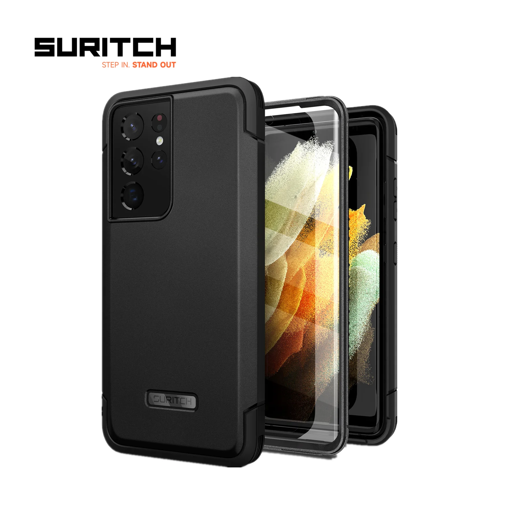 

For Samsung Galaxy S21 Ultra Case 6.8Inch Full-Body Heavy Duty Rugged Shockproof Protective Cover with Built-in Screen Protector