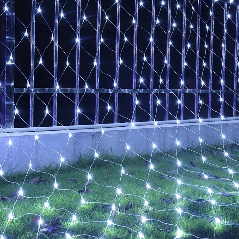 الاتحاد الأوروبي التوصيل شبكة ليد شبكة سلسلة ضوء مقاوم للماء 3 اللون الجنية ضوء جارلاند 3mx2m 1.5x1.5M عيد الميلاد صافي أضواء فناء الإضاءة