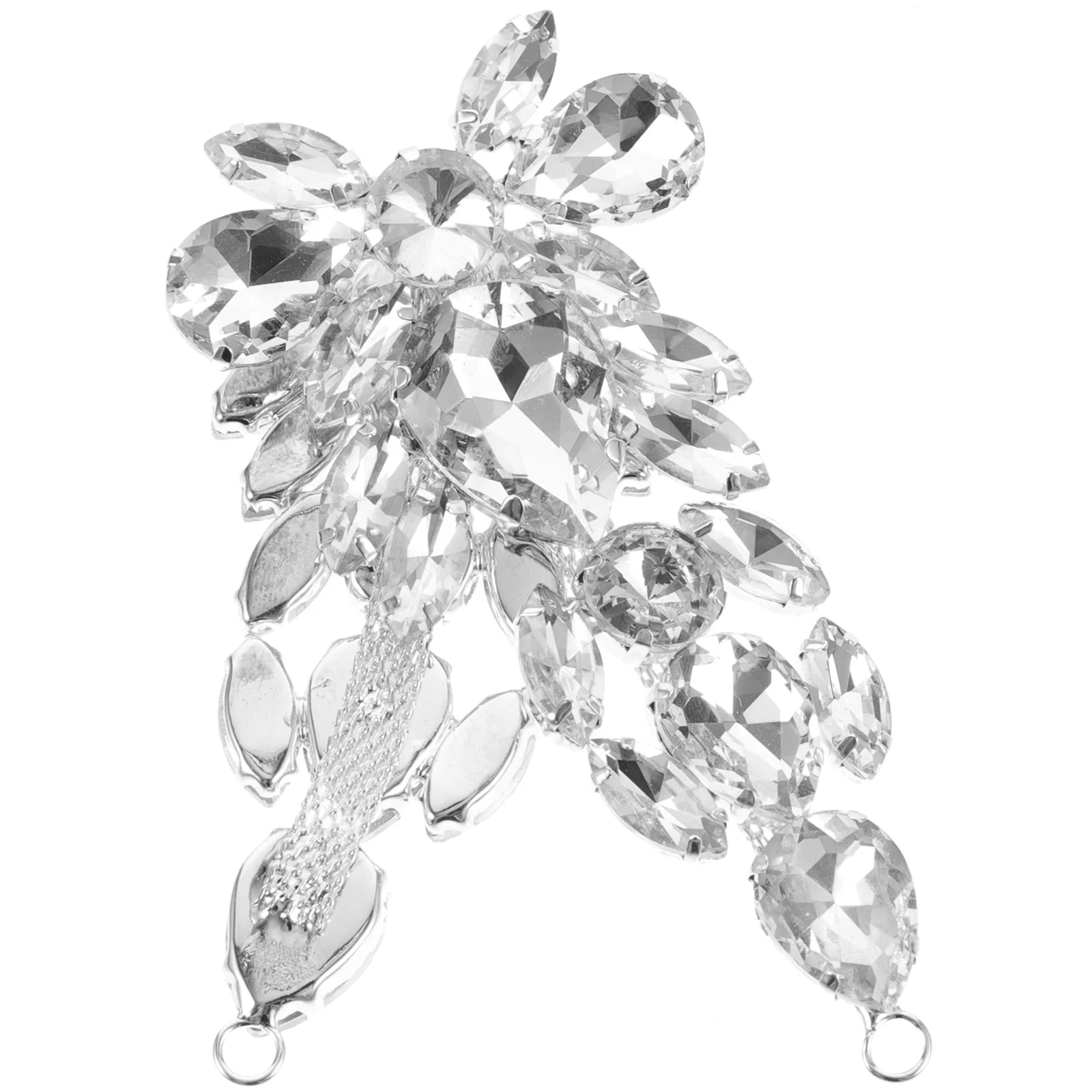 

Stainless Silver Rhinestone Wedding Applique Dress Patch Hat Shoes Decorative Accessory Garment Craft Sewing Diy Patch For