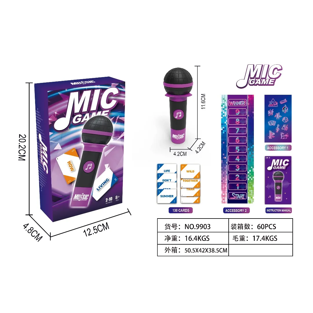 Mikrofon do karaoke Gra Rodzinna Impreza Muzyczna Interaktywna Gra Planszowa Dla Dzieci Dorosłych Rozrywka Domowa