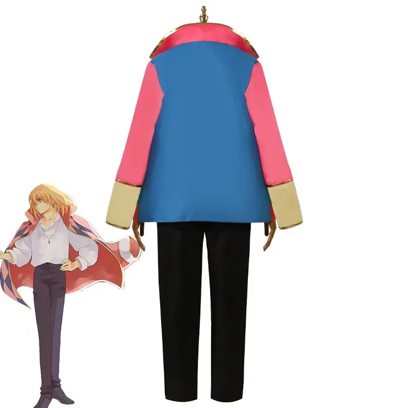 Disfraz de cosplay de Castillo ambulante de anime para mujeres y hombres, peluca, chaqueta, collar, disfraces de Halloween