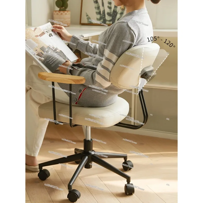 Ergonomic Swivel Chair with Long Sitting, Computer Home Backrest, Office Study Desk Seat, Comfortable Learning