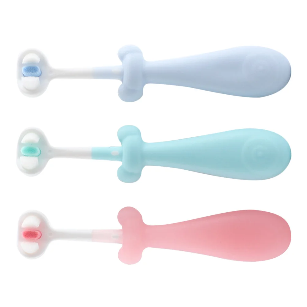 3 قطع فرشاة أسنان للأطفال الصغار، شعيرات ناعمة، منظف أسنان يدوي للأطفال، مادة آمنة، فرشاة أسنان مريحة #2