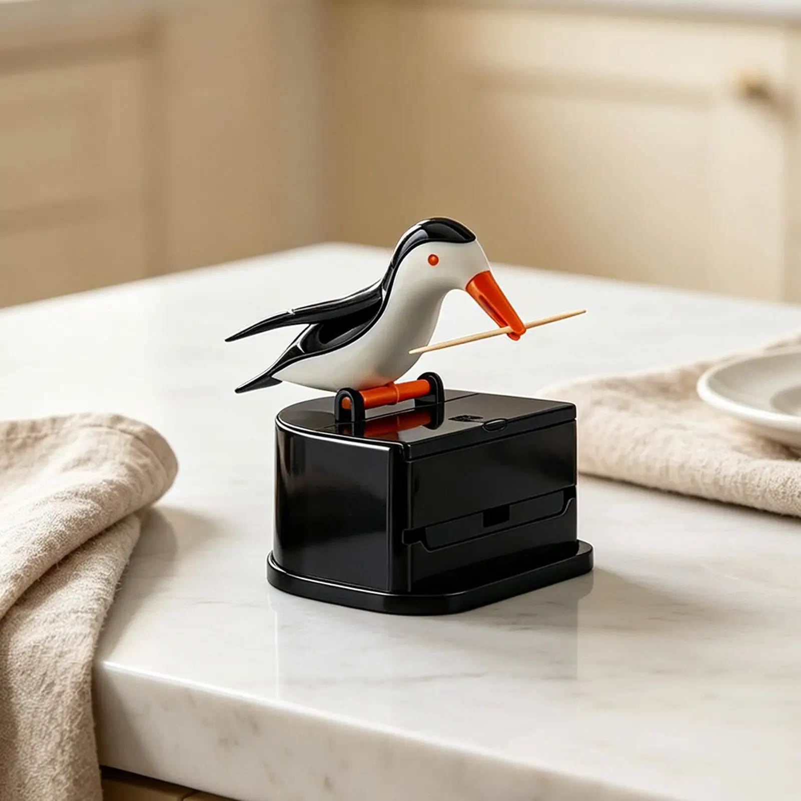 Toothpick Dispenser Bird Shaped Storage Countertop Holder for Party Vanity Bathroom Kitchen Home Living Room Bedroom Apartment