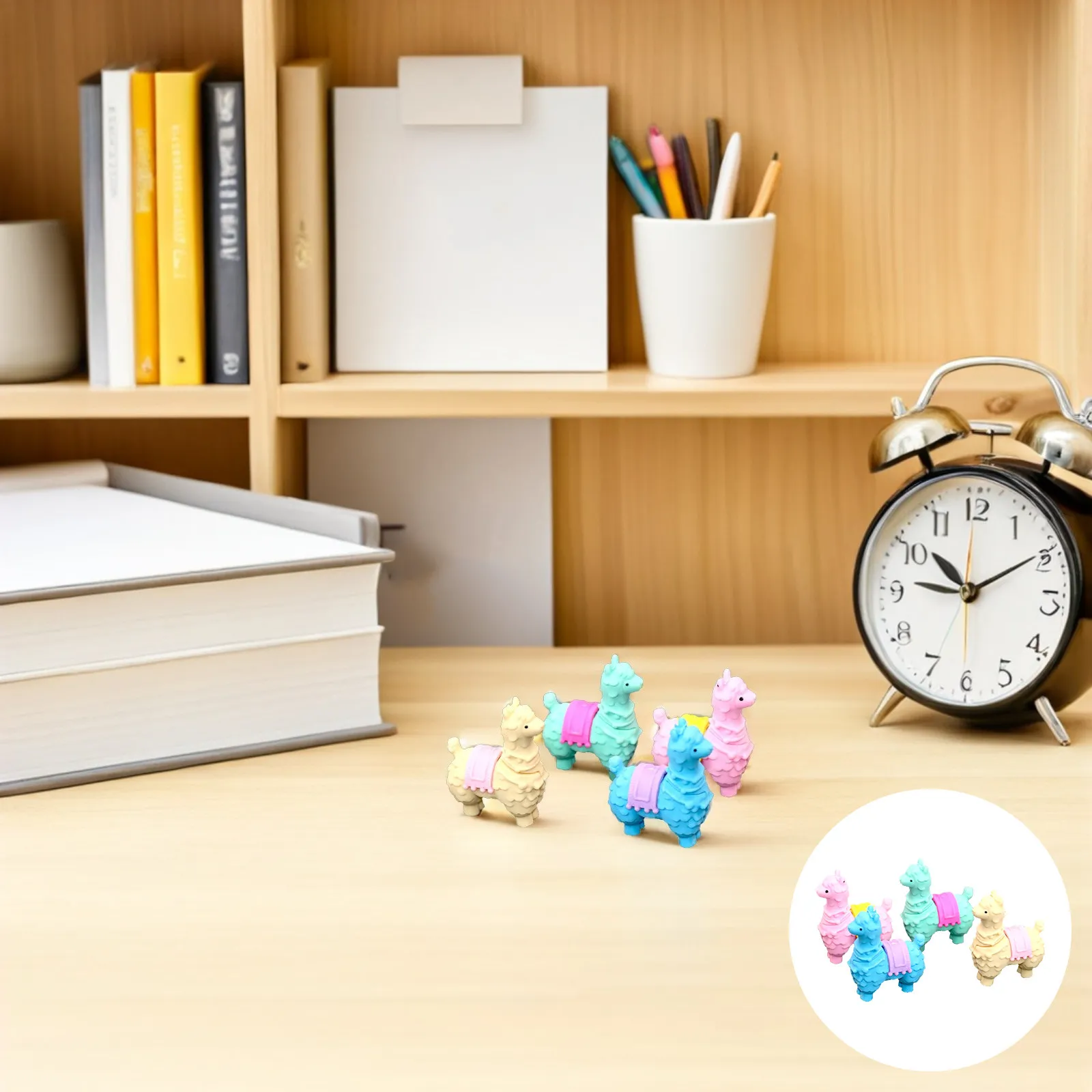 50Pcs Kawaii Alpaca Erasers Bulk Erasers Set Portable Compact Eraser for Classroom Supplies Back to School Drawing