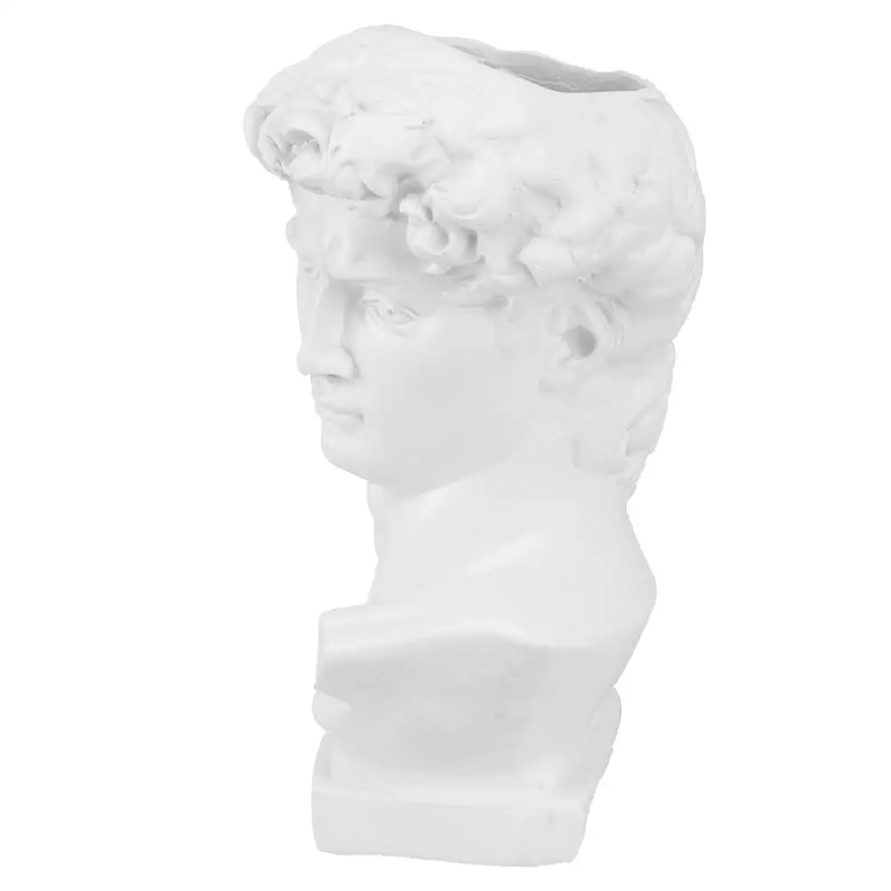 David Statue Pen Holder Pencil Pot Greek Decor Black Resin Material Smooth Texture Vase Plant Container Flower Arrangement