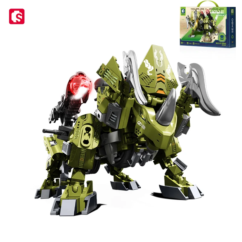 

SEMBO BLOCK Animal Mechanica Series Строительные блоки MOC Носорог Военная колесница Меха Модель Кирпичи Украшения Игрушки для мальчиков Подарки на день рождения
