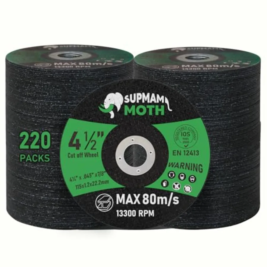 

220 Pack Cut Off Wheel Angle Grinder Cutting Disc for Metal and Stainless Steel Cutting Wheel Ultra Thin 0.05'' x 7/8 Arbor